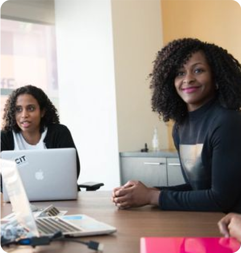 two ladies having a meeting